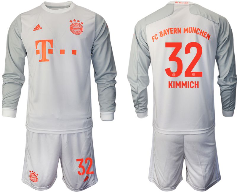 Men 2020-2021 club Bayern Munich away long sleeves #32 white Soccer Jerseys->bayern munich jersey->Soccer Club Jersey